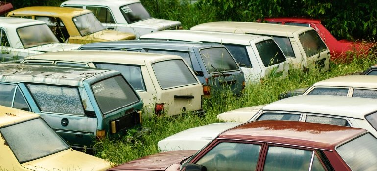 A bunch of non used cars.