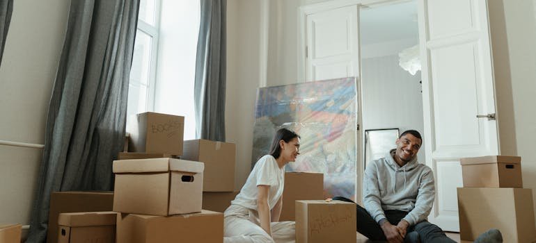 A couple unpacking