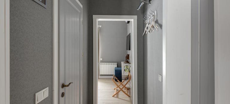 A hallway in the apartment