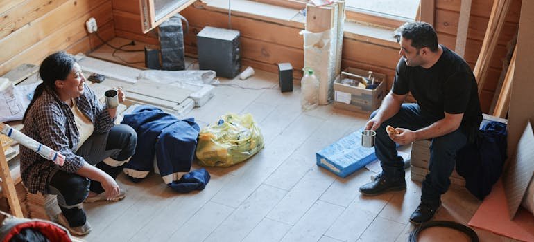 A couple talking about renovating your Brooklyn apartment