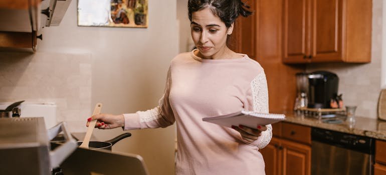 A student in the kitchen