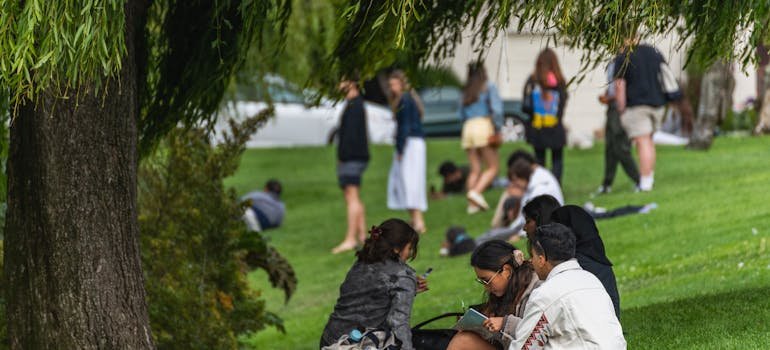 Students in the park