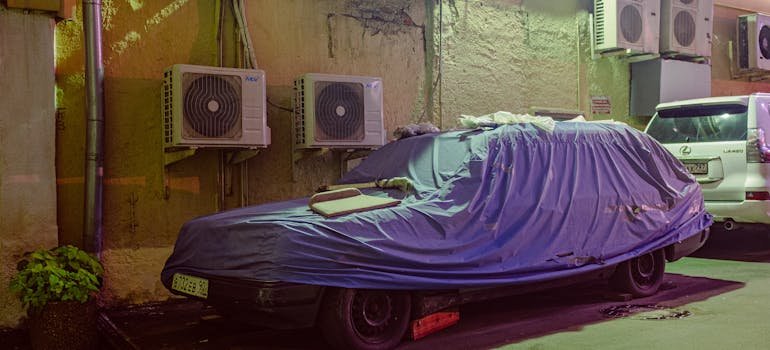 A covered car