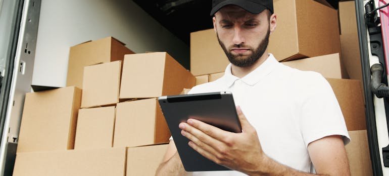 A man using ipad