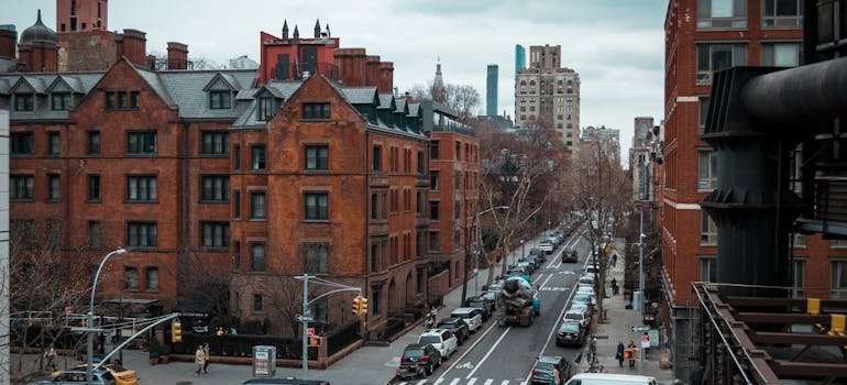 Parked cars on the street in NYC
