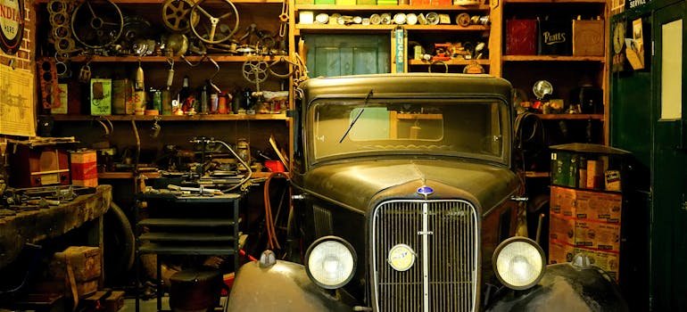 A car in the garage