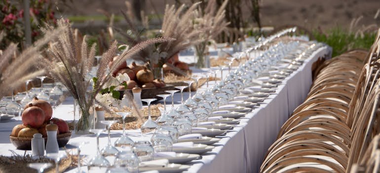 Outdoor table with chairs