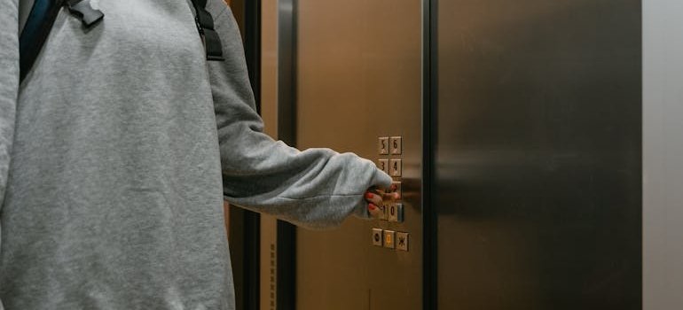 A person in the elevator