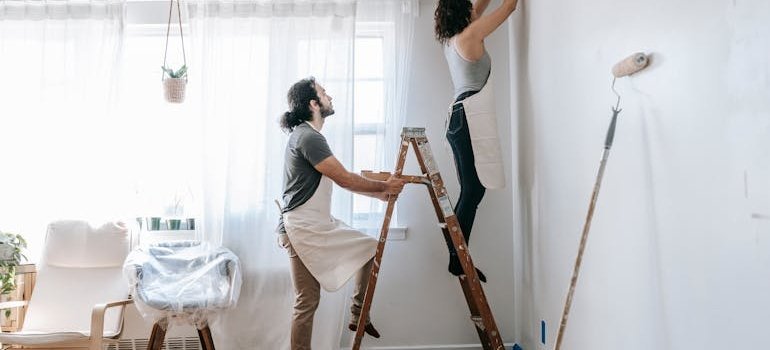 A couple doing a house renovation