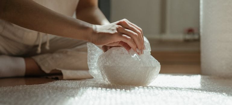 A person packing