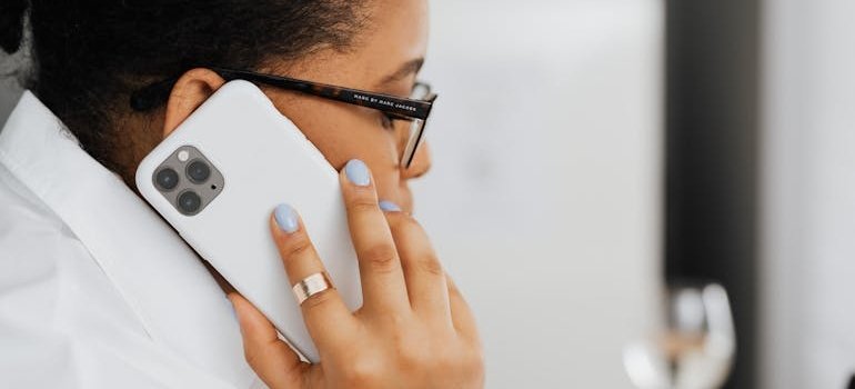 A person talking on the phone
