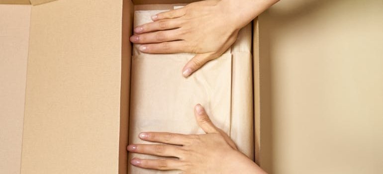 A person packing