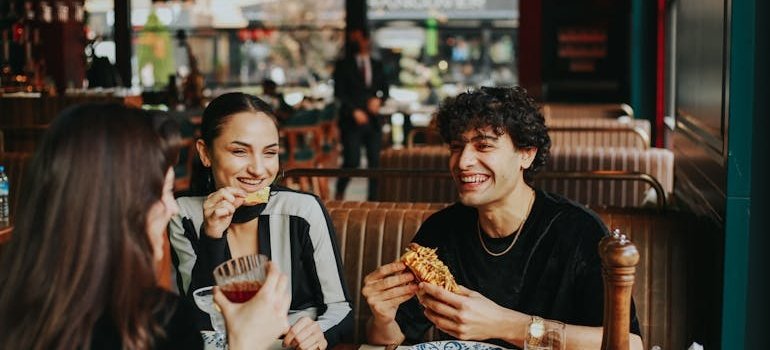 Friends in the restaurant