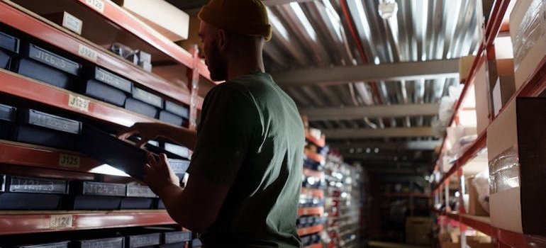 A person in the storage