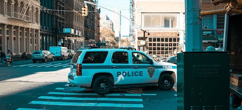 A police car on the street