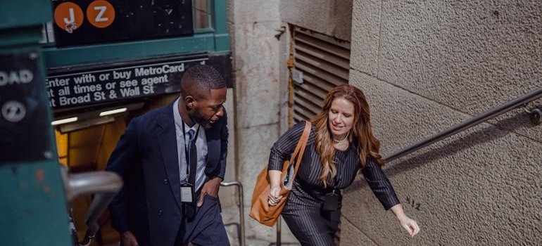 Two people talking about Manhattan neighborhoods ranked by lifestyle