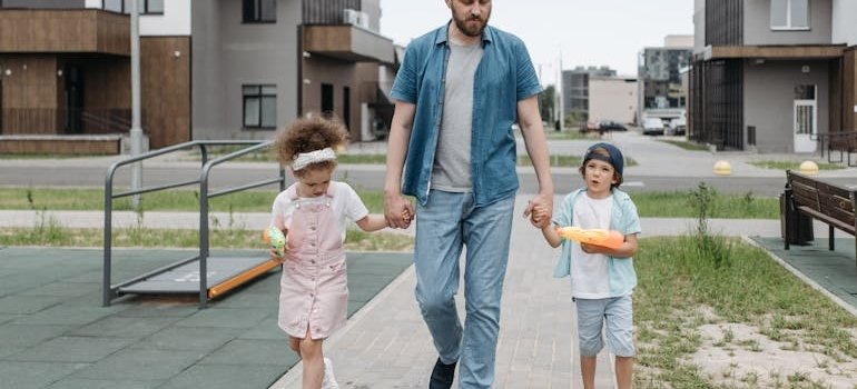 Kids with father