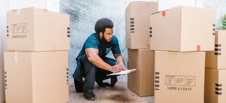 A man taking inventory