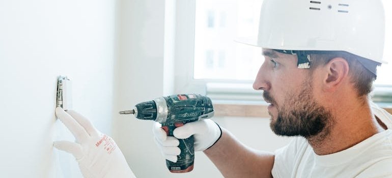 A man drilling