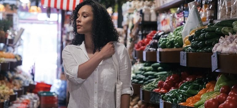 A woman in the store