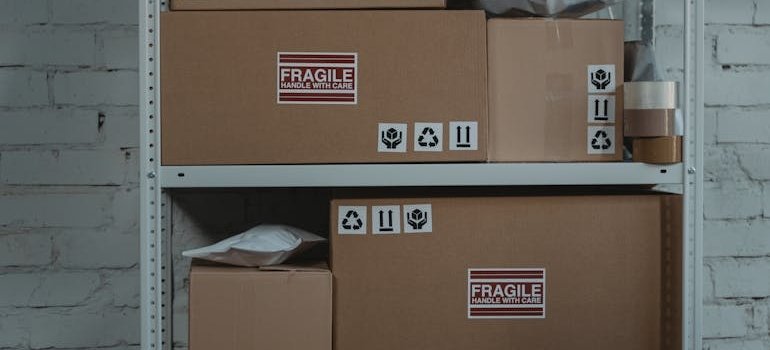 A cardboard boxes