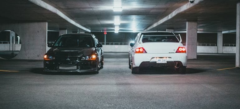 Two cars in the garage