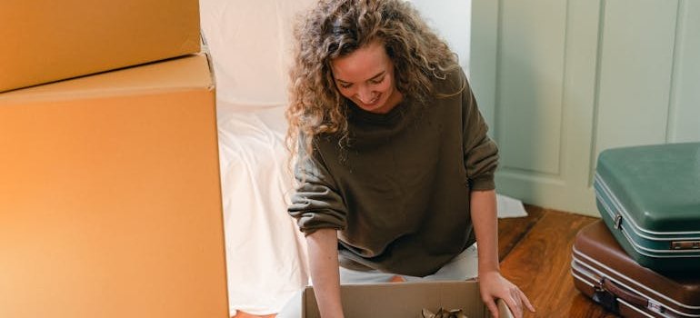 A woman moving into a luxury building in Manhattan