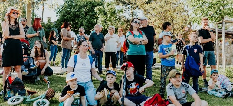 Family on the festival
