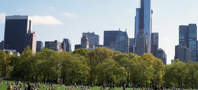 People in Central Park enjoying Manhattan on a budget