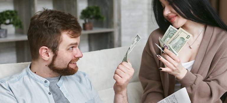 Two people comparing cost minimalism vs storage