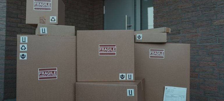 Boxes labeled fragile