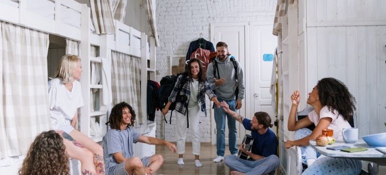 Students in the dorm