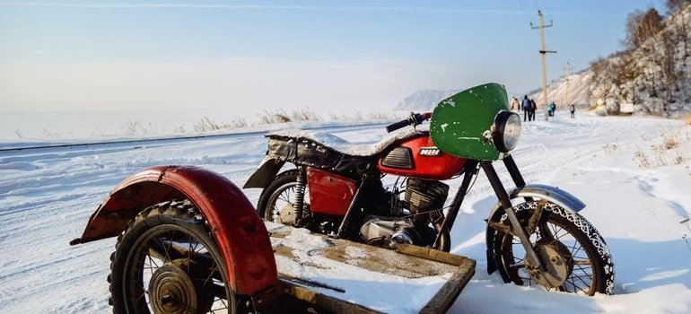 Motorcycle on the snow