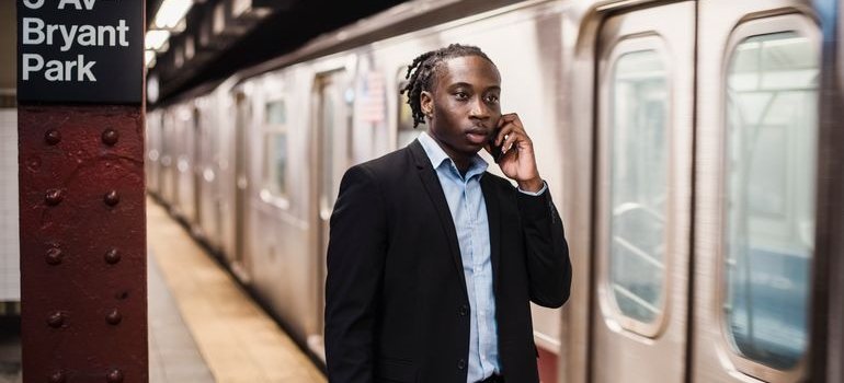 A man talking on the phone