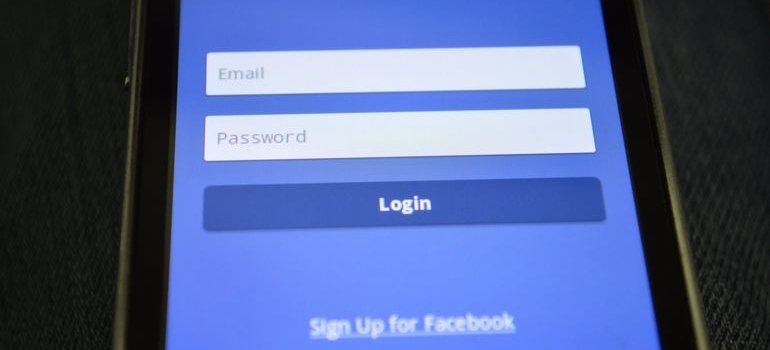 A facebook login page