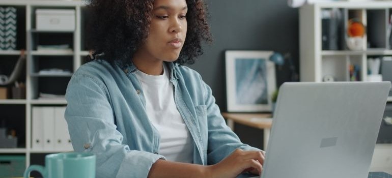 A person working from home